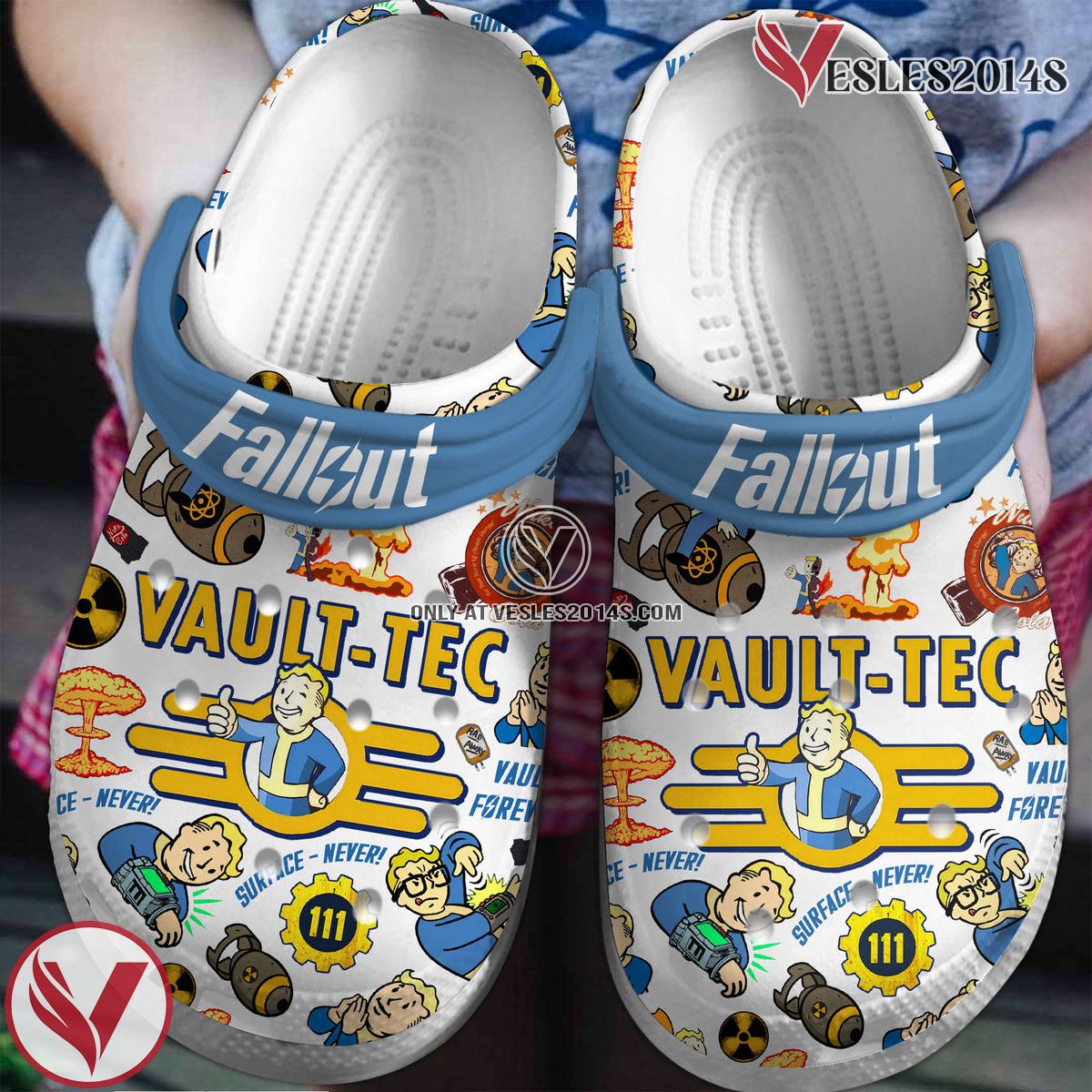 Fallout Shelter Game Crocs Crocband Clogs Shoes Comfortable For Men Women and Kids Style 20, Unique Gift From Vesles2014S