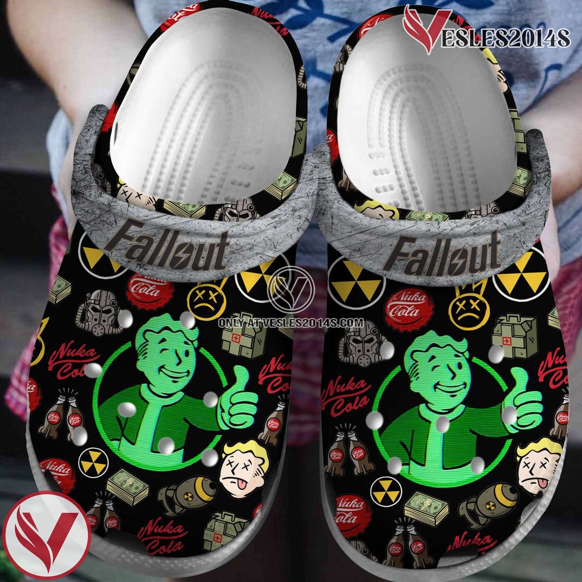Fallout Shelter Game Crocs Crocband Clogs Shoes Comfortable For Men Women and Kids Style 21, Unique Gift From Vesles2014S