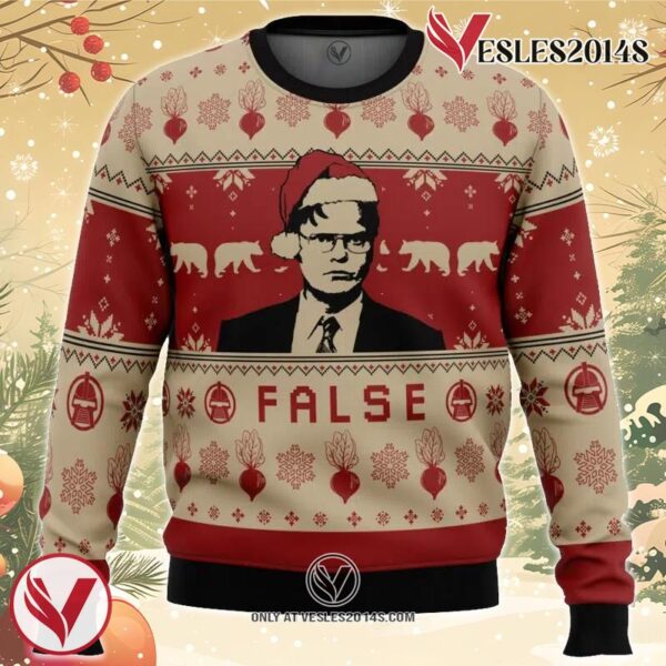 False The Office Ugly Christmas Sweater, Unique Christmas Gift For Fans - Vesles2014S