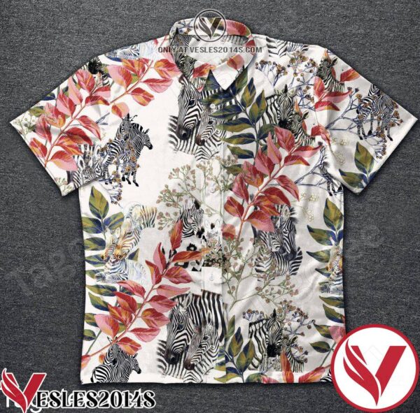 Family Zebra White Hawaiian Shirt, Unique Gifts For Friends - Vesles2014S 1
