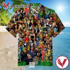 Famous Monsters of Filmland Casual Hawaiian Shirt, Best Gifts For Summer Vesles2014S