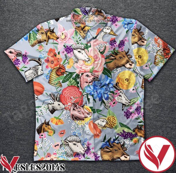 Farm Animal Face Icon Hawaiian Shirt, Unique Gifts For Friends - Vesles2014S 1