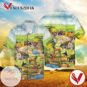 Farmer For Men And Women Graphic Print Short Sleeve Hawaiian Casual Shirt Vesles2014S 1