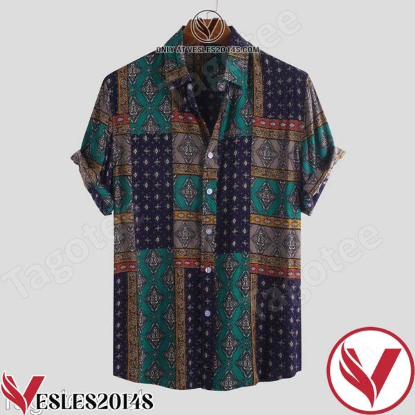 Fashion Colorful Ethnic Printed Hawaiian Shirt, Unique Gifts For Friends - Vesles2014S 1