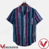 Fashion Colorful Striped Chest Pocket Design Hawaiian Shirt, Unique Gifts For Friends - Vesles2014S 1