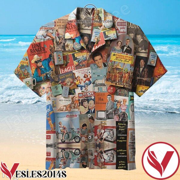 Fashion Retro Poster Spirit Of The 50s Colorful Hawaiian Shirt, Unique Gifts For Friends - Vesles2014S 1