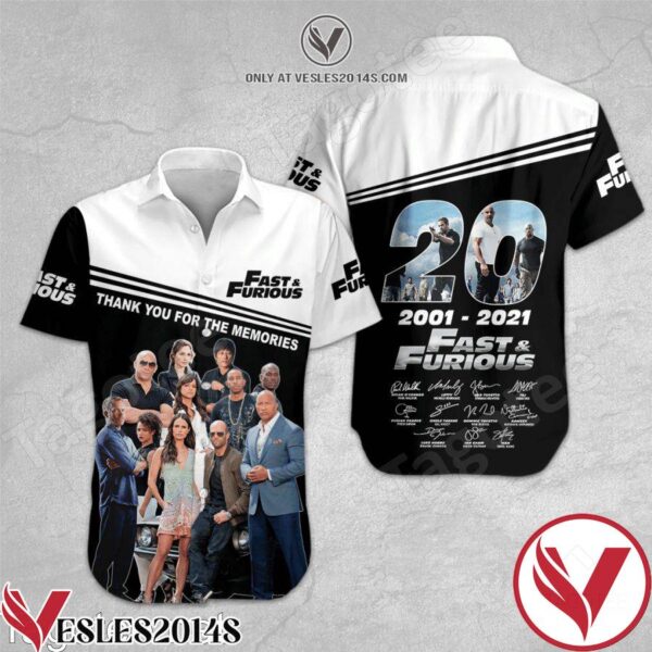 Fast & Furious 20Th 2001 2021 Thank You For Memories Signatures Black Hawaiian Shirt And Short, Unique Gifts For Friends - Vesles2014S 1