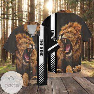 Father Day Lion Girl Dad Thank You For Teaching Me How To Be A Man Even Though I Am Your Daughter Graphic Print Short Sleeve Hawaiian Casual Shirt Vesles2014S 1