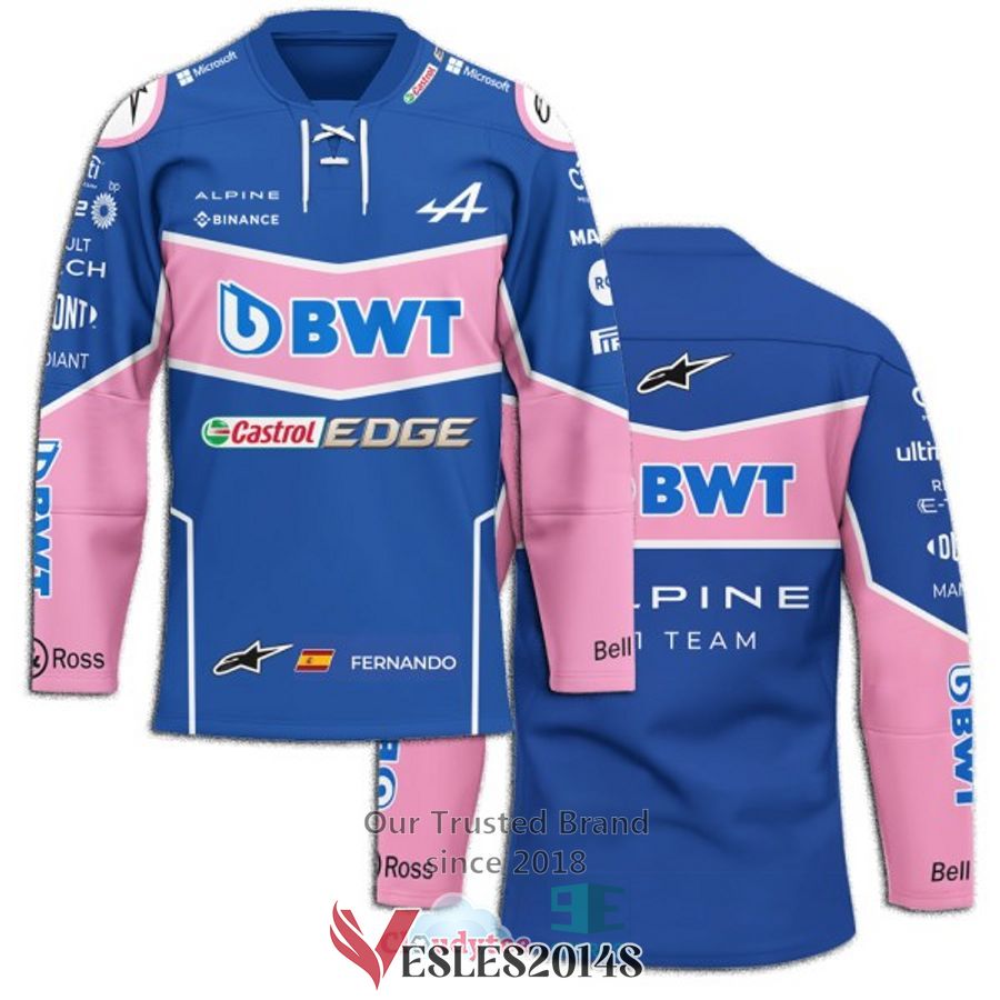 Fernando Alonso Alpine F1 Team BWT Hockey Jersey, Trending Gifts For Fans - Vesles2014s