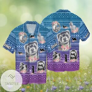 Ferret Lover First They Steal My Heart Then They Steal My Life My Ferret For Men And Women Graphic Print Short Sleeve Hawaiian Casual Shirt Vesles2014S 1