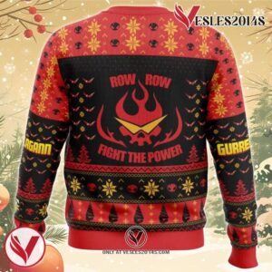Fight The Power Tengen Toppa Gurren Lagann Ugly Christmas Sweater, Unique Christmas Gift For Fans - Vesles2014S 1