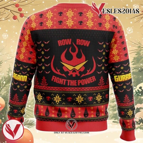 Fight The Power Tengen Toppa Gurren Lagann Ugly Christmas Sweater, Unique Christmas Gift For Fans - Vesles2014S 1