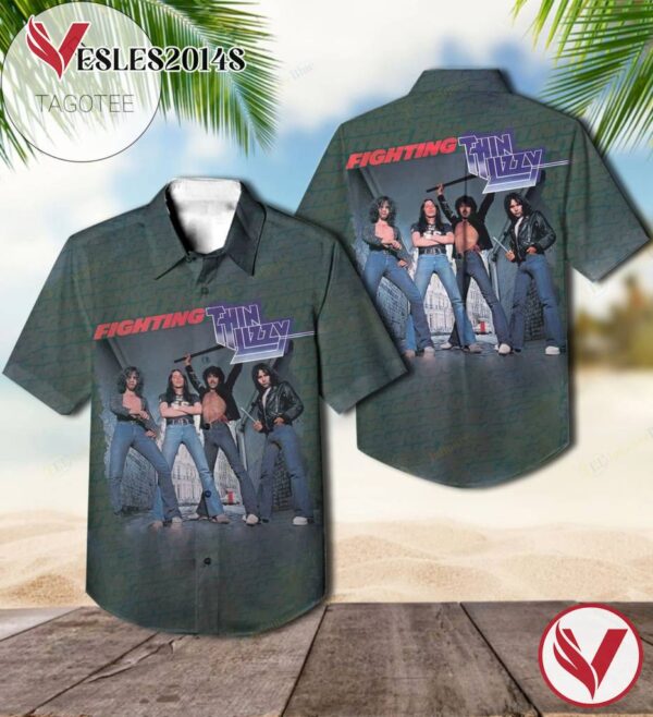 Fighting Album By Thin Lizzy Rock Band Hawaiian Shirt, Best Gift For Music Lovers Vesles2014S