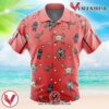 Fighting Type Pattern Pokemon Hawaiian Button Up Shirt, Perfect Gifts For Anime Lovers - Vesles2014S