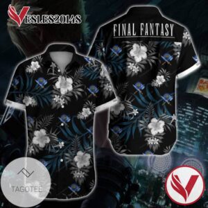 Final Fantasy Hawaiian Graphic Print Short Sleeve Hawaiian Casual Shirt Vesles2014S 1