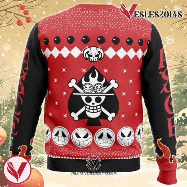 Fire Fist Ace Portgas D. Ace One Piece Ugly Christmas Sweater, Unique Christmas Gift For Fans - Vesles2014S 1