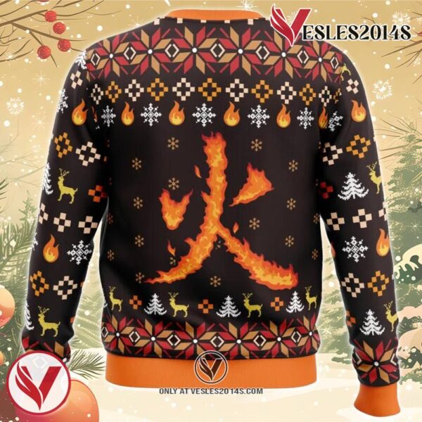 Fire Rengoku Demon Slayer Christmas Sweater 3