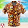 Fire Type Starters Pokemon Hawaiian Button Up Shirt, Perfect Gifts For Anime Lovers - Vesles2014S
