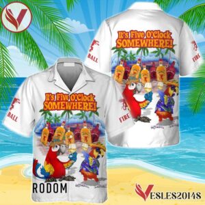 Fireball Whiskey Funny Parrot Hawaiian Shirt, Best Summer Gifts For Fans - Vesles2014S 1