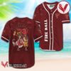 Fireball Whisky Red Halloween Dinosaur Baseball Jersey, Perfect Gifts For Fans - Vesles2014S