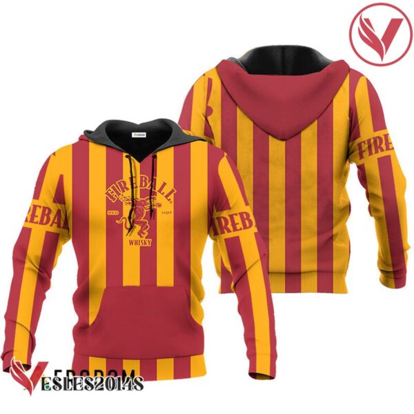 Fireball Whisky Red Vintage Striped Hoodie & Zip Hoodie - Vesles2014S
