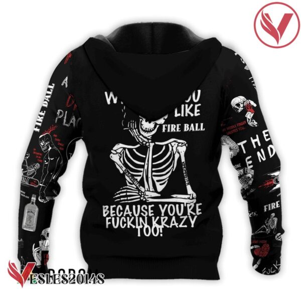 Fireball Whisky Rock And Roll Skeleton Skull Hoodie & Zip Hoodie - Vesles2014S 3