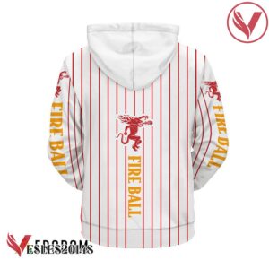 Fireball Whisky White Vertical Striped Hoodie & Zip Hoodie - Vesles2014S 3