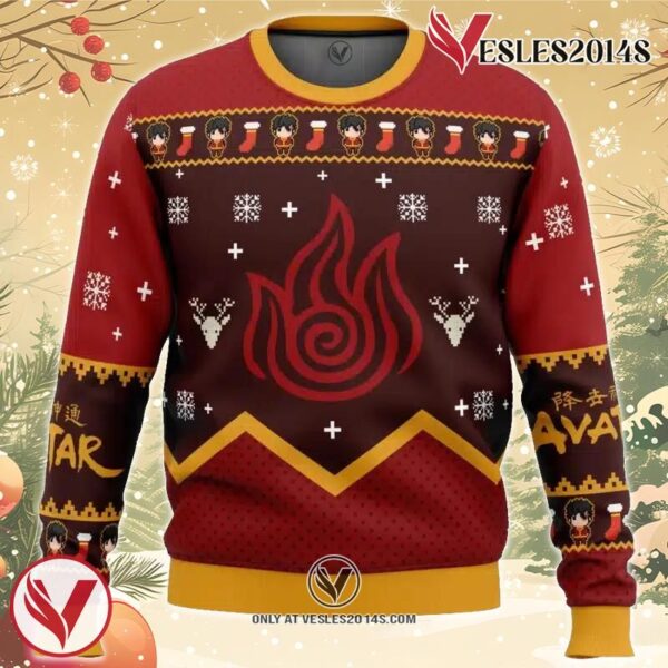 Firebenders Fire Nation Avatar Ugly Christmas Sweater, Unique Christmas Gift For Fans - Vesles2014S