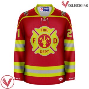 Firefighter - Turnout Gear Red Pop Culture Hockey Jersey - Vesles2014S 2