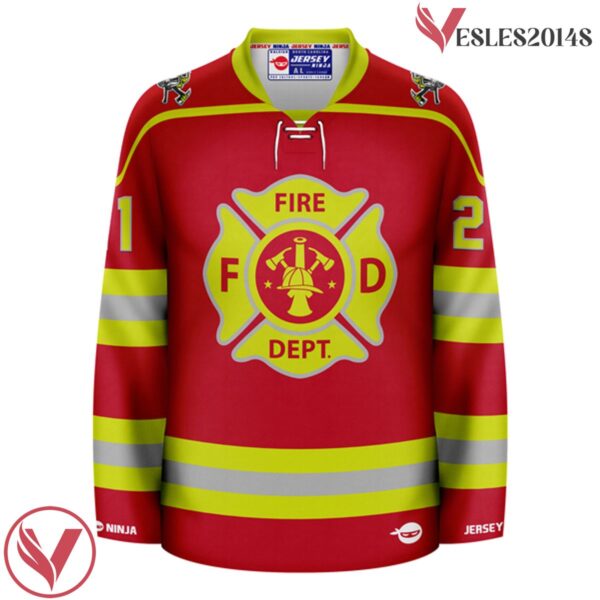 Firefighter - Turnout Gear Red Pop Culture Hockey Jersey - Vesles2014S 2