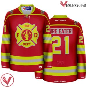 Firefighter - Turnout Gear Red Pop Culture Hockey Jersey - Vesles2014S