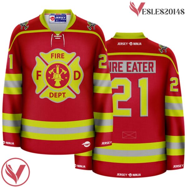 Firefighter - Turnout Gear Red Pop Culture Hockey Jersey - Vesles2014S