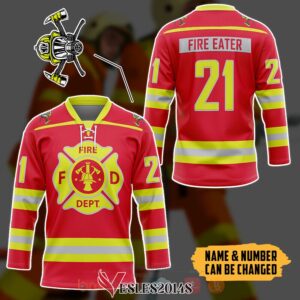 Fireman Red Custom Hockey Jersey, Trending Gifts For Fans - Vesles2014s 2