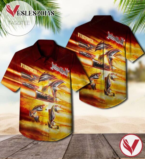 Firepower Studio Album By Judas Priest Hawaiian Shirt, Best Gift For Music Lovers Vesles2014S