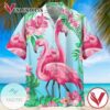 Flamingo Hawaiian Graphic Print Short Sleeve Hawaiian Casual Shirt Vesles2014S