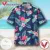 Flamingo Hawaiian III Graphic Print Short Sleeve Hawaiian Casual Shirt Vesles2014S