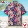 Flamingo Hawaiian IV Graphic Print Short Sleeve Hawaiian Casual Shirt Vesles2014S
