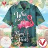 Flamingo Who Gives A Flying Flock Tropical Flowers Print Short Sleeve Hawaiian Casual Shirt Vesles2014S
