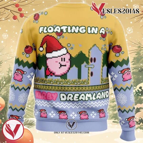 Floating in a Kirby Dreamland Ugly Christmas Sweater, Unique Christmas Gift For Fans - Vesles2014S 1