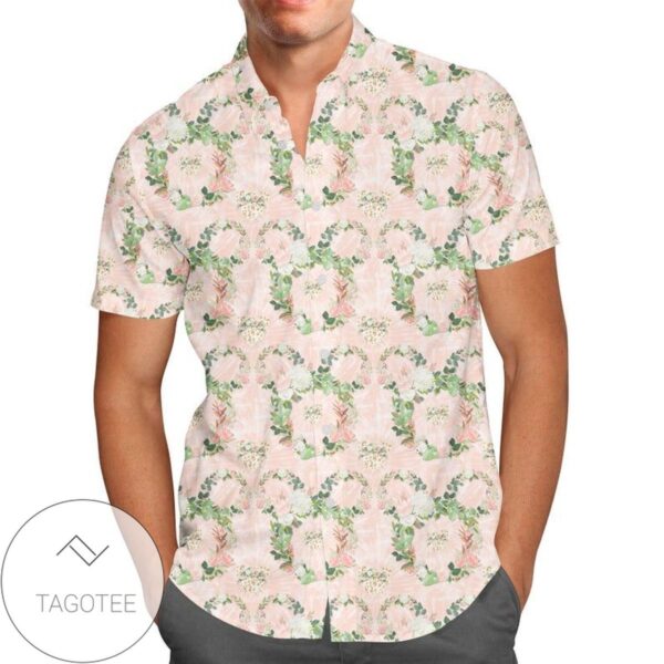 Floral Minnie Wreaths Cartoon Disney For men And Women Graphic Print Short Sleeve Hawaiian Casual Shirt Vesles2014S 1