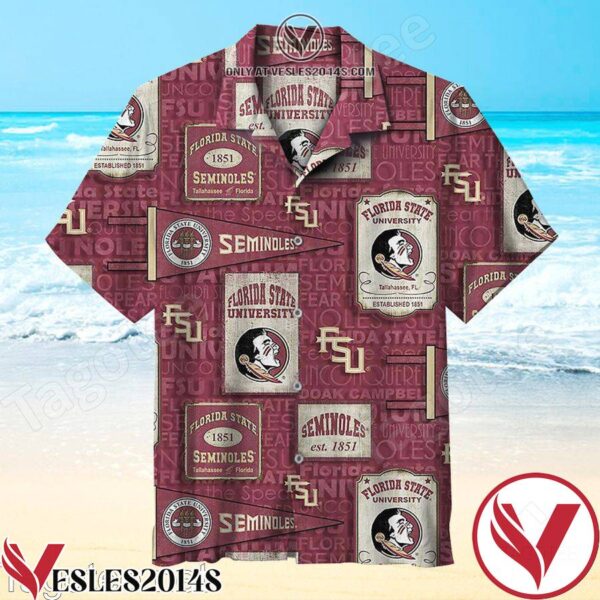Florida State University Established 1851 Letters Background Hawaiian Shirt, Unique Gifts For Friends - Vesles2014S 1