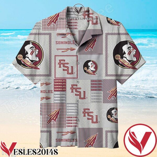 Florida State University Seminoles Grey Block Hawaiian Shirt, Unique Gifts For Friends - Vesles2014S 1