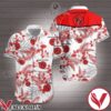 Foo Fighters Red Tropical Hibiscus Palm Leaf White Hawaiian Shirt, Unique Gifts For Friends - Vesles2014S 1