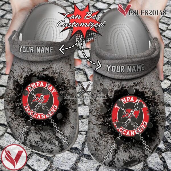 Football TB Buccaneers Personalized Chain Breaking Wall Clog Shoes, Unique Gift From  Vesles2014S