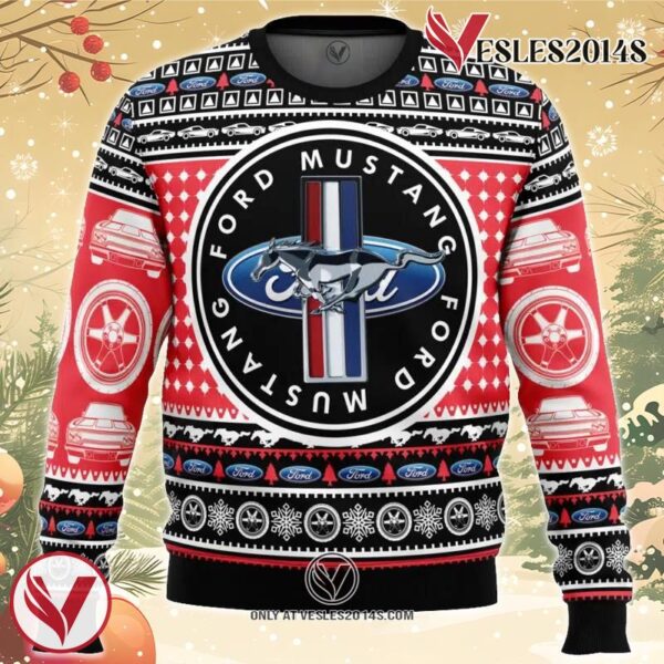 Ford Mustang Ugly Christmas Sweater, Unique Christmas Gift For Fans - Vesles2014S