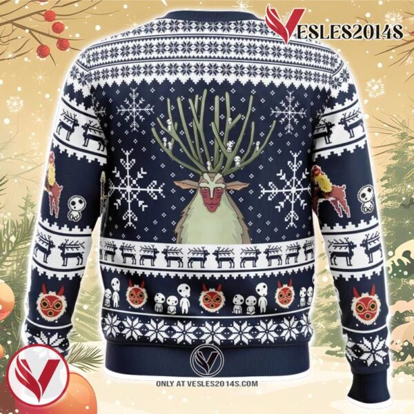 Forest Spirit Princess Mononoke Ugly Christmas Sweater, Unique Christmas Gift For Fans - Vesles2014S 1