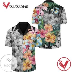 Forest Tropical Flower Hawaiian Graphic Print Short Sleeve Hawaiian Casual Shirt Vesles2014S 1