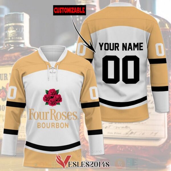 Four Roses Bourbon Personalized Hockey Jersey Shirt, Trending Gifts For Fans - Vesles2014s