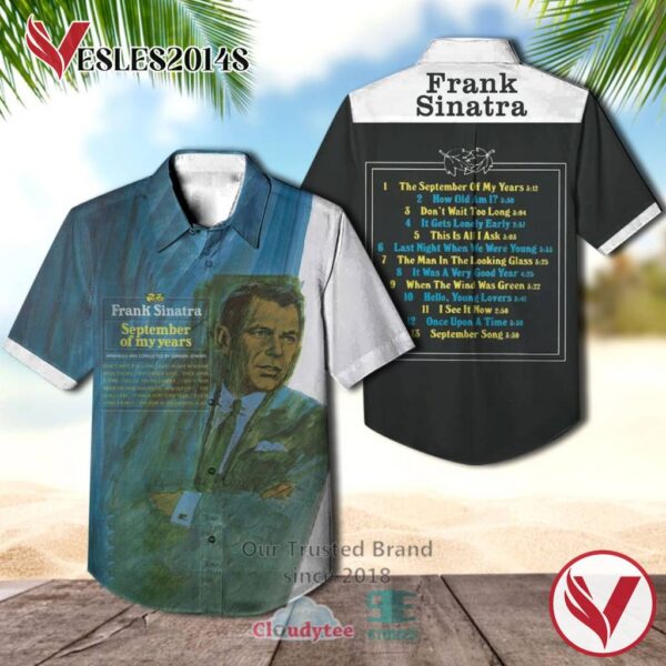 Frank Sinatra September of My Years Album Hawaiian Casual Shirt, Best Gift For Music Lovers Vesles2014S