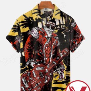 Frankenstein And Guitar Halloween Hawaiian Shirt, Unique Gifts For Friends - Vesles2014S 1